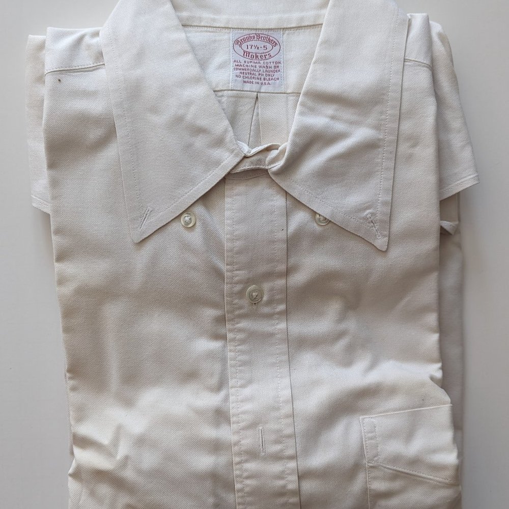 Brooks Brothers Makers Men's Long Sleeve White Dress Shirt Sz 17.5